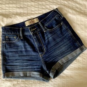Hollister high rise short shorts - cuffed - Dark wash denim